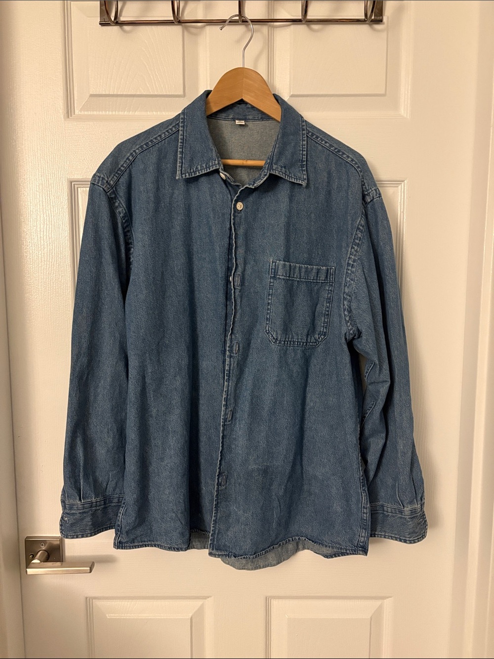 GU Men's Lightweight Denim Shirt Jacket in Blue